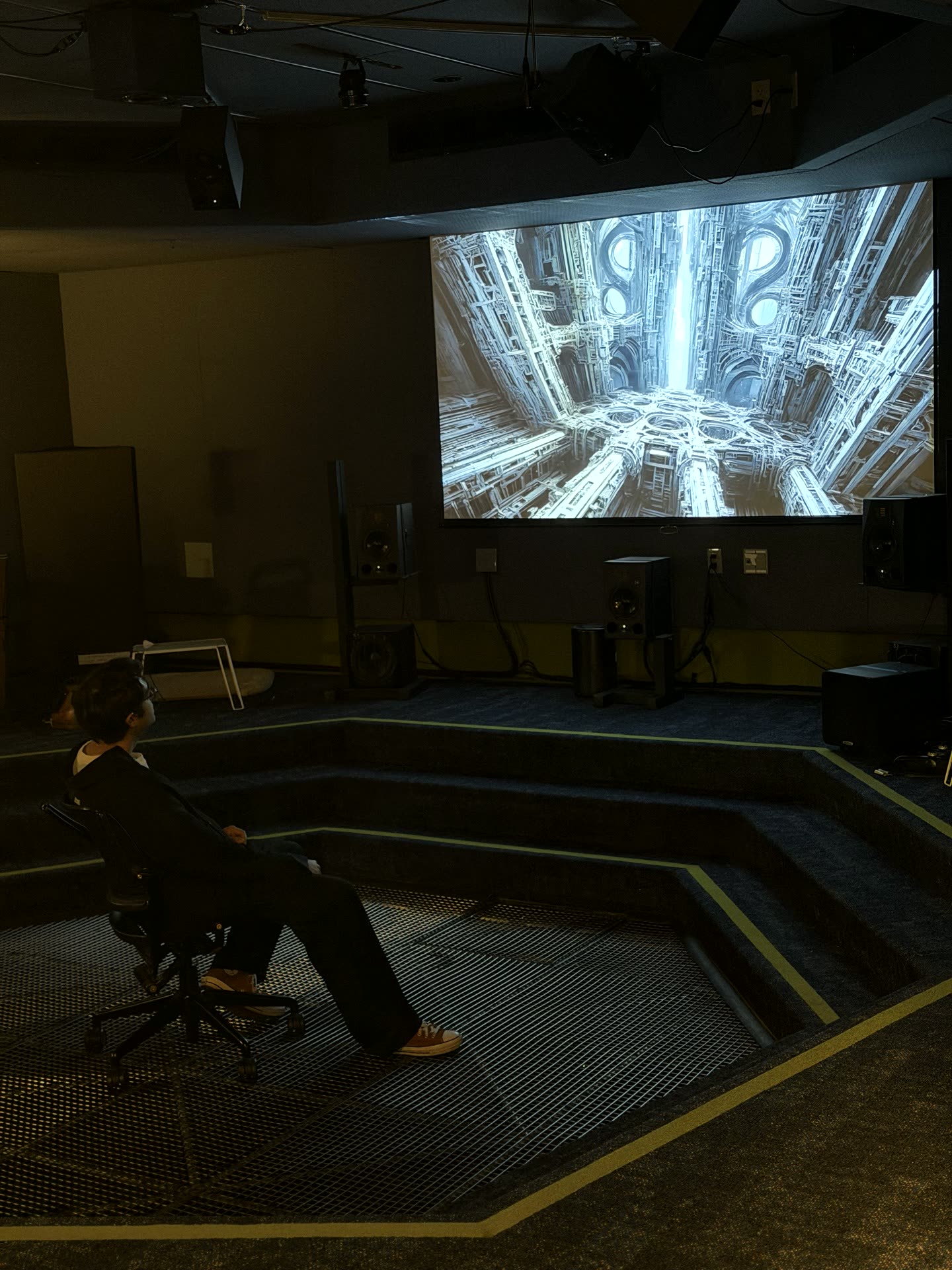 Cathedral-interior projection on the wall