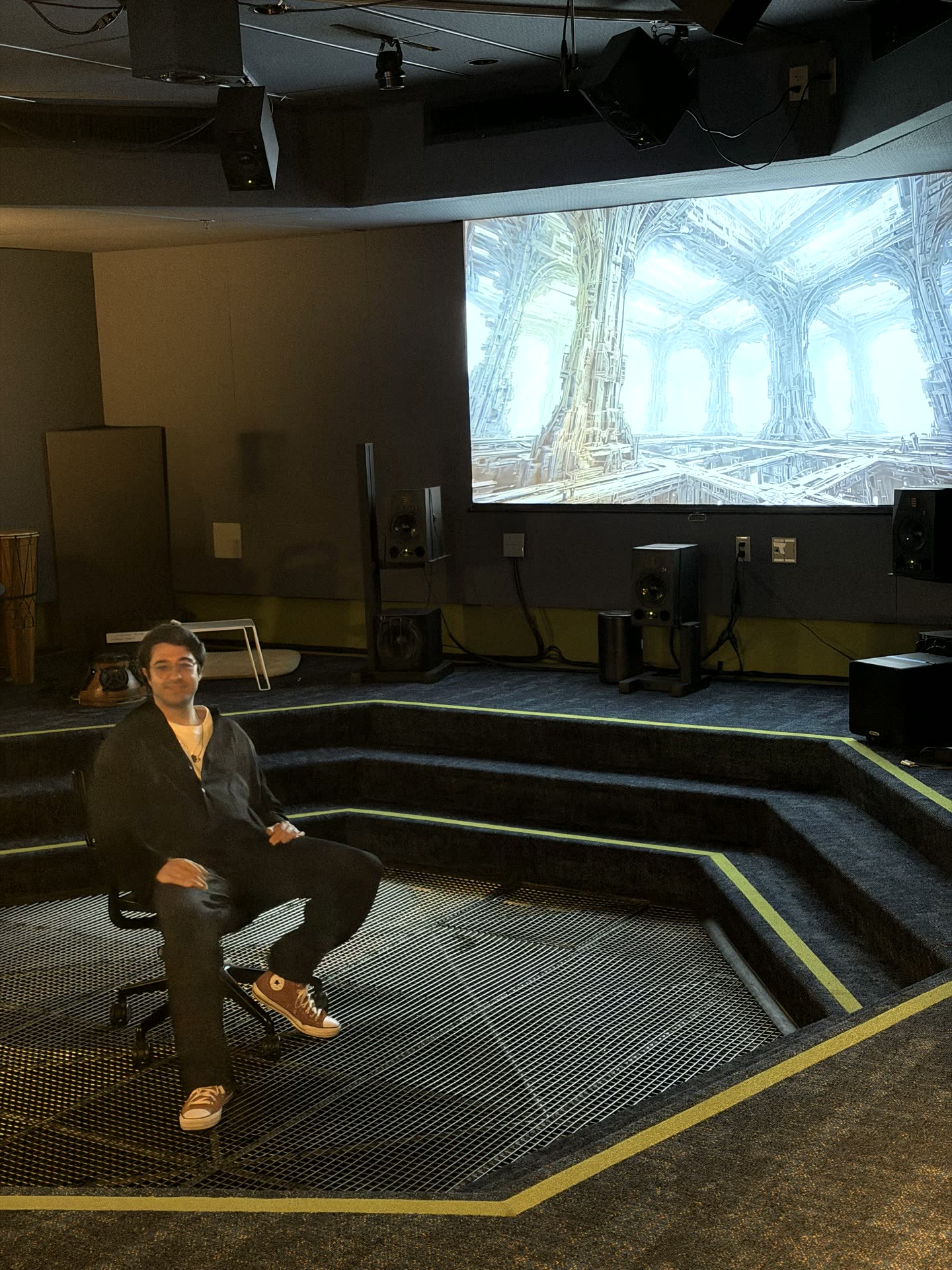 Deniz Çağlarcan at the installation